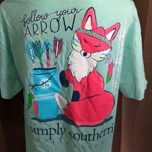 Simply Southern ➡️“Follow Your Arrow”🦊 tee, sz L